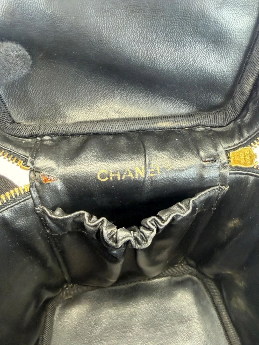 Chanel Lambskin Vanity Cosmetic Bag Black